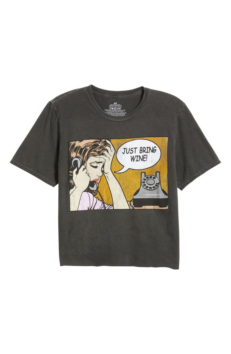 Philcos Just Bring Wine Crop Cotton Graphic T-Shirt, Alternate, color, 