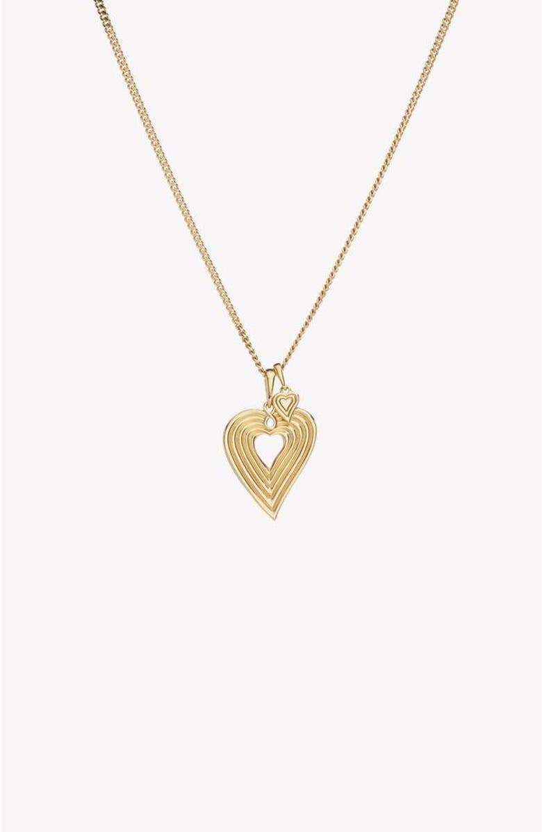Rizen Jewelry Emanate Love Heart Pendant Necklace, Alternate, color, 18K Gold Plated