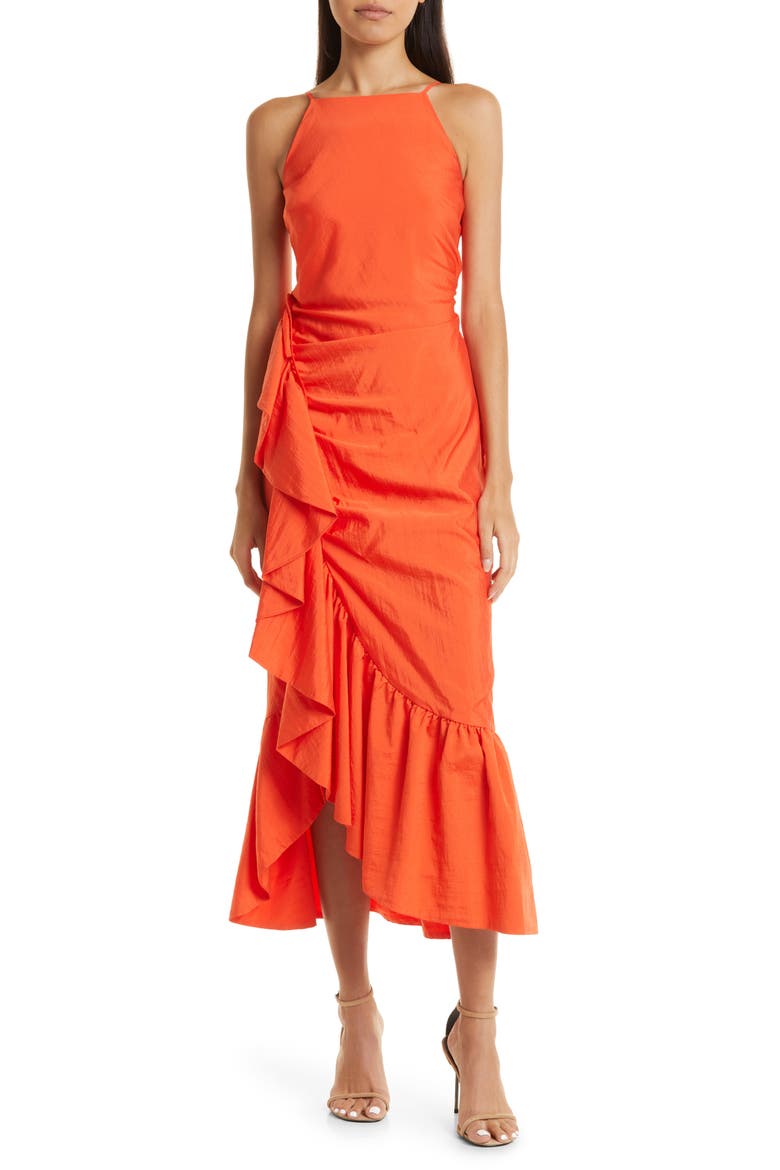 Neena Midi Dress, Main, color, CHERRY TOMATO