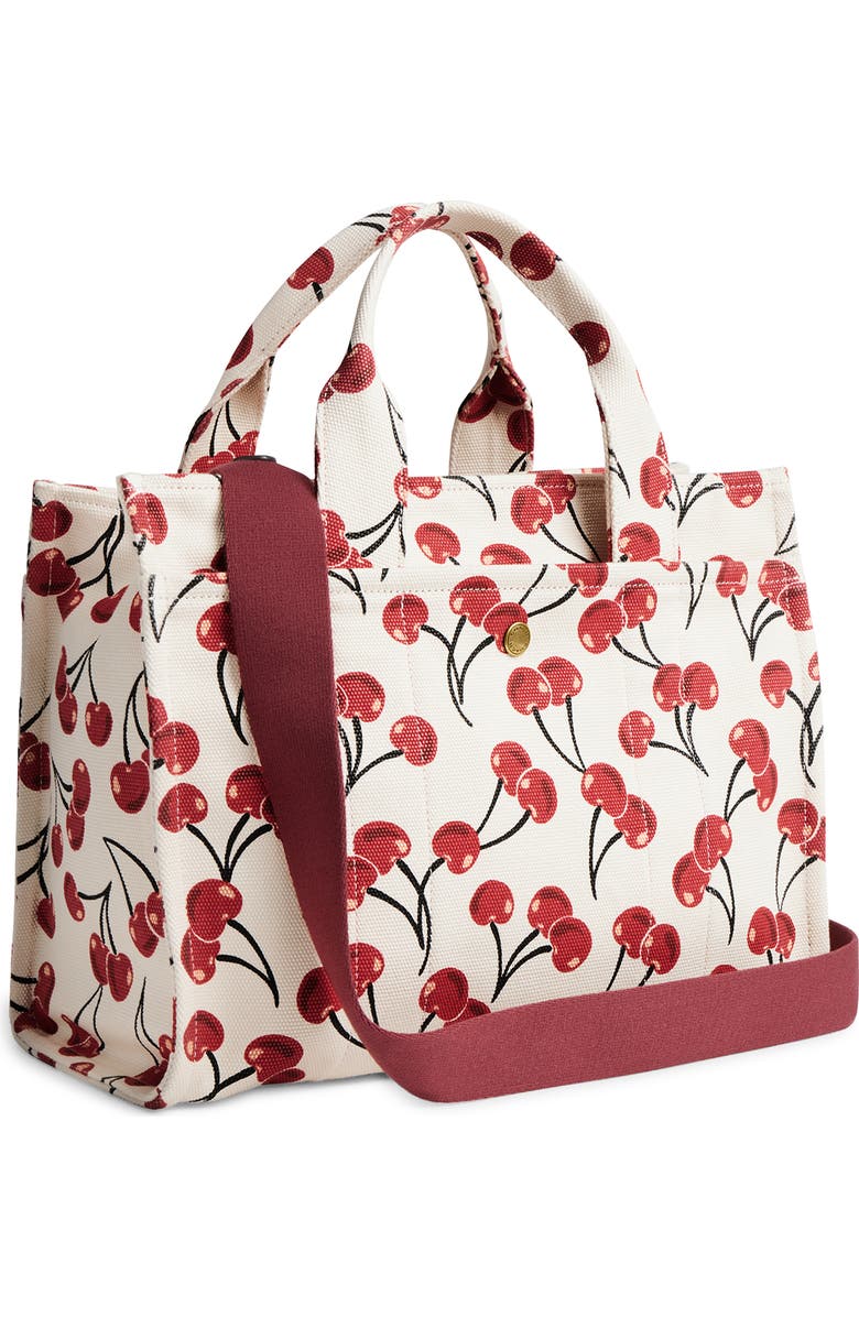 COACH Cherry Print Canvas Cargo Tote, Alternate, color,