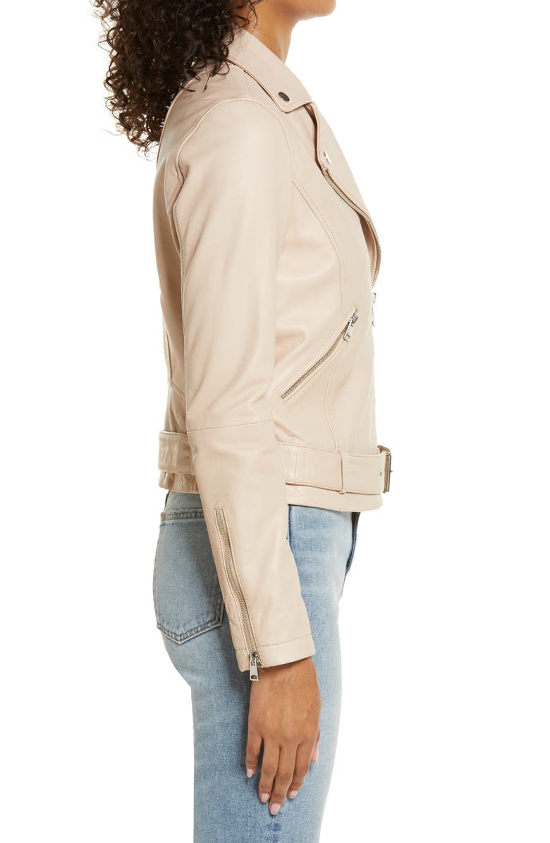 Rachel Parcell Leather Moto Jacket, Alternate, color, 