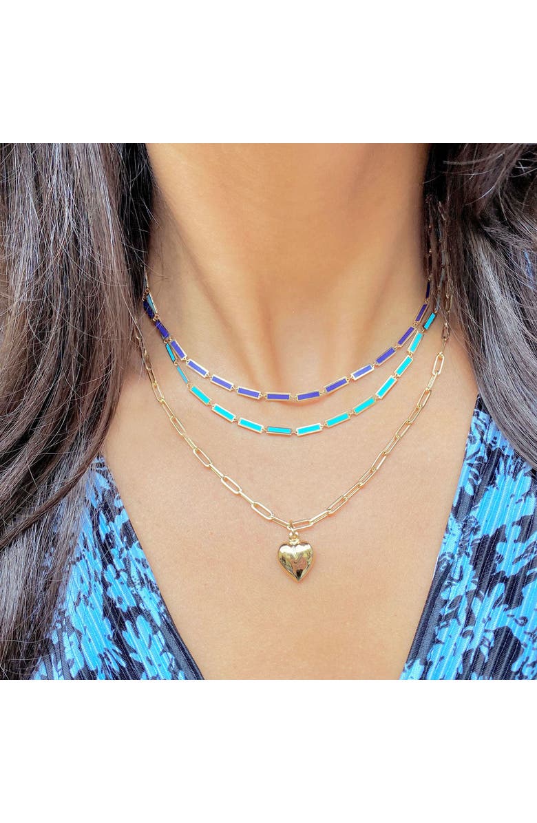 The Lovery Fine Jewelry Turquoise Bar Necklace, Alternate, color, Turquoise