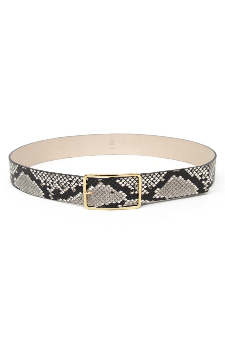 B-Low the Belt Milla Python Embossed Leather Belt, Main, color, White/ Gold