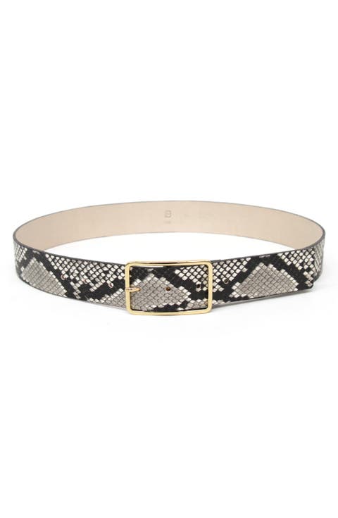 Milla Python Embossed Leather Belt