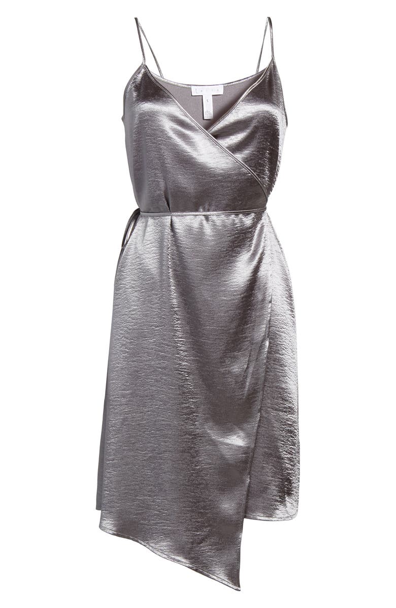 Leith Textured Satin Wrap Dress, Alternate, color,