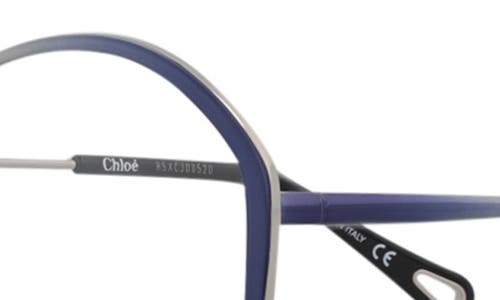 Chloé Core 57mm Rectangular Optical Glasses In Blue Blue Transparent