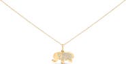 Haus of Brilliance 10K Yellow Gold 1/5 Cttw Diamond Elephant Pendant Necklace