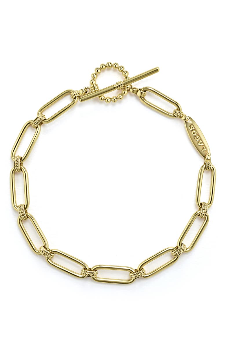 LAGOS Signature Caviar Link Bracelet, Alternate, color, Gold