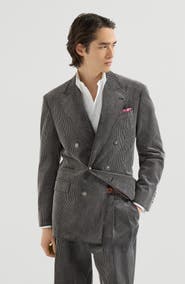 Brunello Cucinelli Frosted cotton corduroy one-and-a-half breasted Tailor blazer with metal buttons