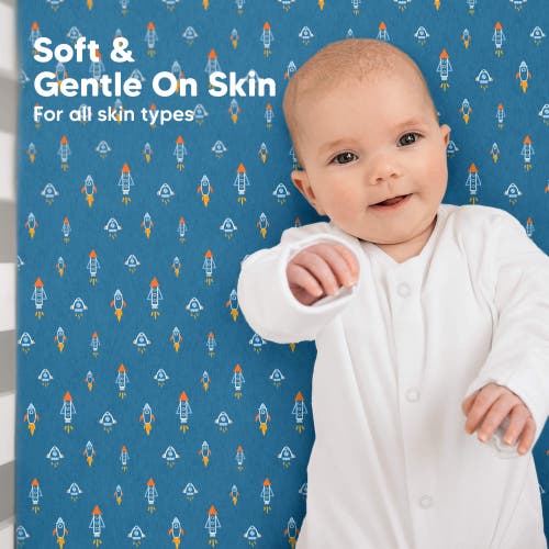 Keababies Soothe Fitted Crib Sheet In Space Quest