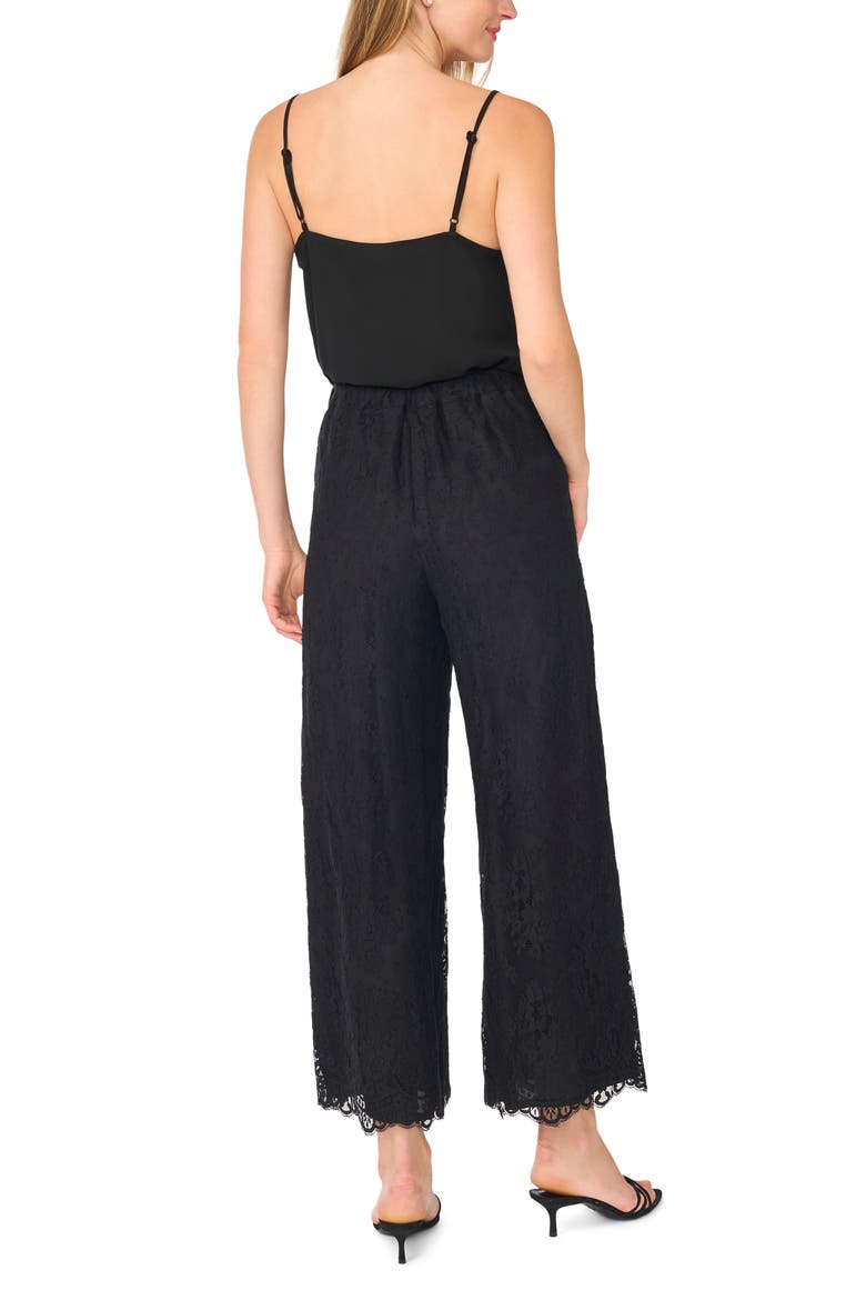 Lace Pull On Wide Leg Pants, Alternate, color, RICH BLACK