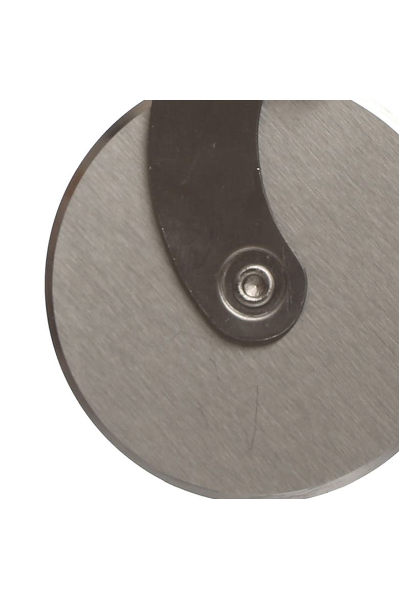 8-Inches Stainless Steel Pizza Cutter with Walnut Handle, Black, Alternate, color, Black