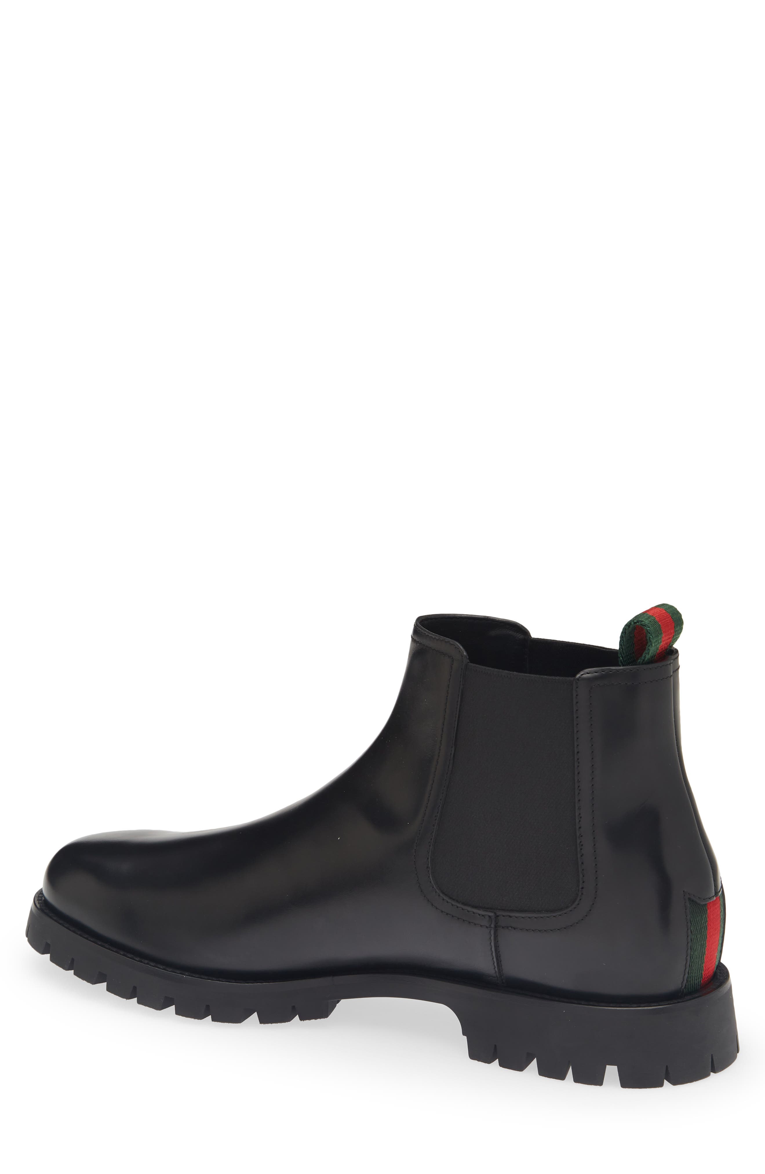 Sylke Leather Chelsea Boot, Alternate, color, BLACK/BLACK/VRV/VRV