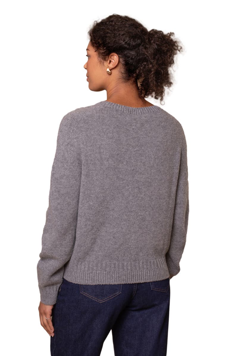 Celtic & Co. Boxy Saddle Shoulder Crew Neck Sweater, Alternate, color, Light Grey