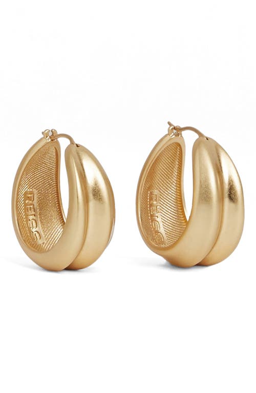 Reiss Sophie Sculptural Hoop Earrings In Gold Tone
