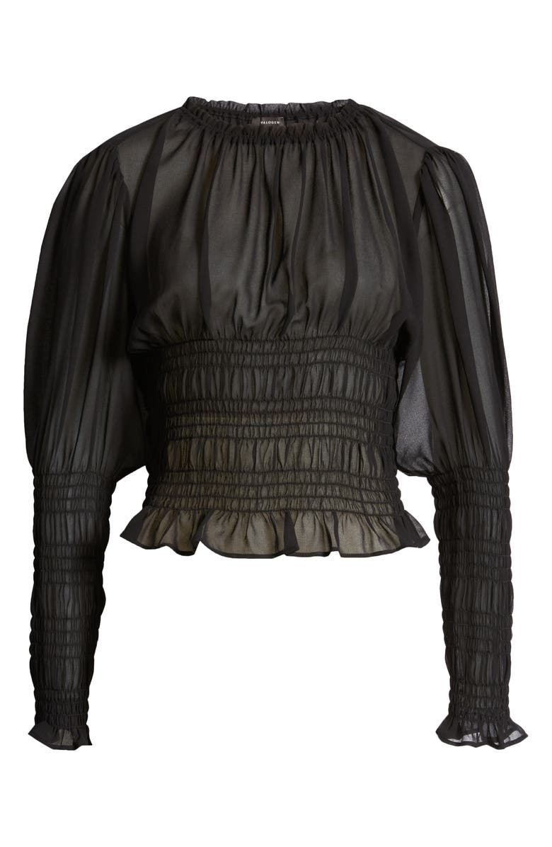 Halogen<sup>®</sup> Smocked Chiffon Blouse, Alternate, color,