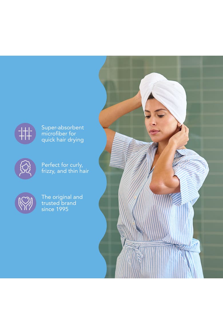 2 Pack Microfiber Hair Towel Wraps for Straight, Wavy, Curly Hair, Alternate, color, Orangeade