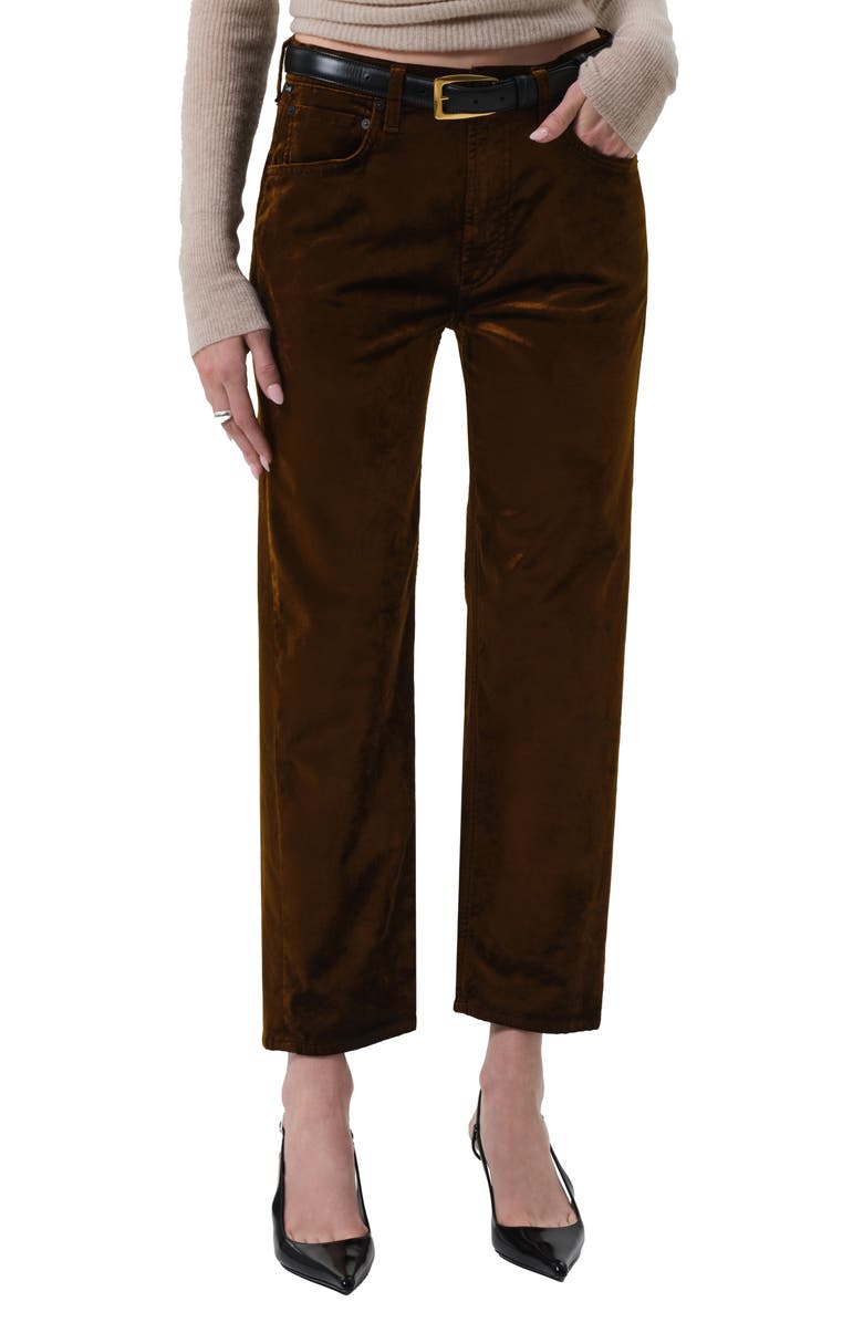 Citizens of Humanity Delfina High Waist Straight Leg Jeans, Main, color, Golden Dark Brown