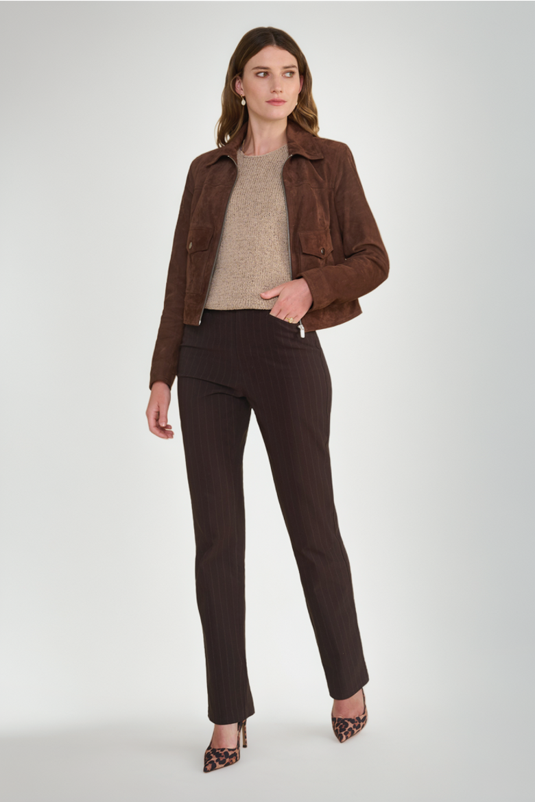 Isabella Suede Jacket, Alternate, color, Chestnut
