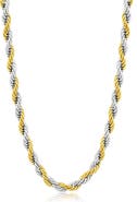 BLACKJACK Men's Two Tone Rope Chain Necklace