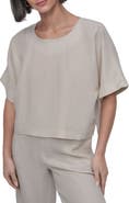 DKNY Drop Shoulder Boxy Linen Top
