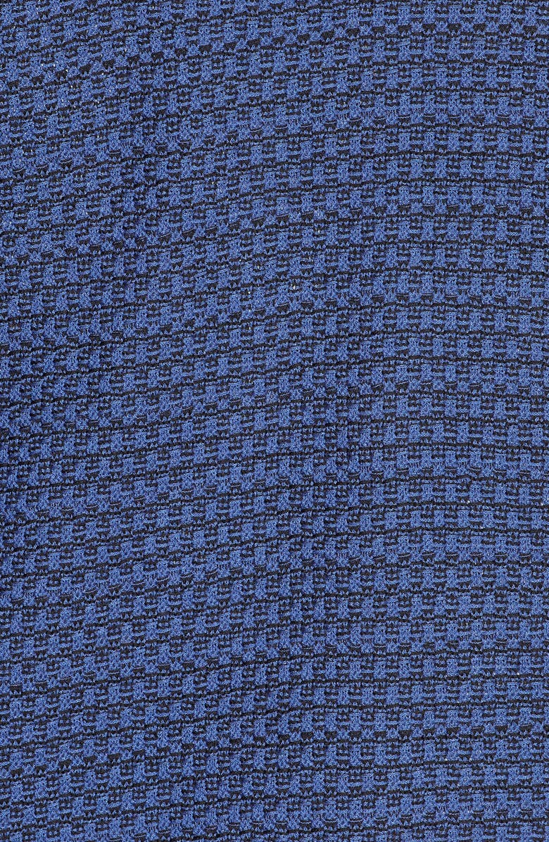 Ming Wang Buckle Trim Jacquard Knit Jacket, Alternate, color, Spectrum Blue/ Black