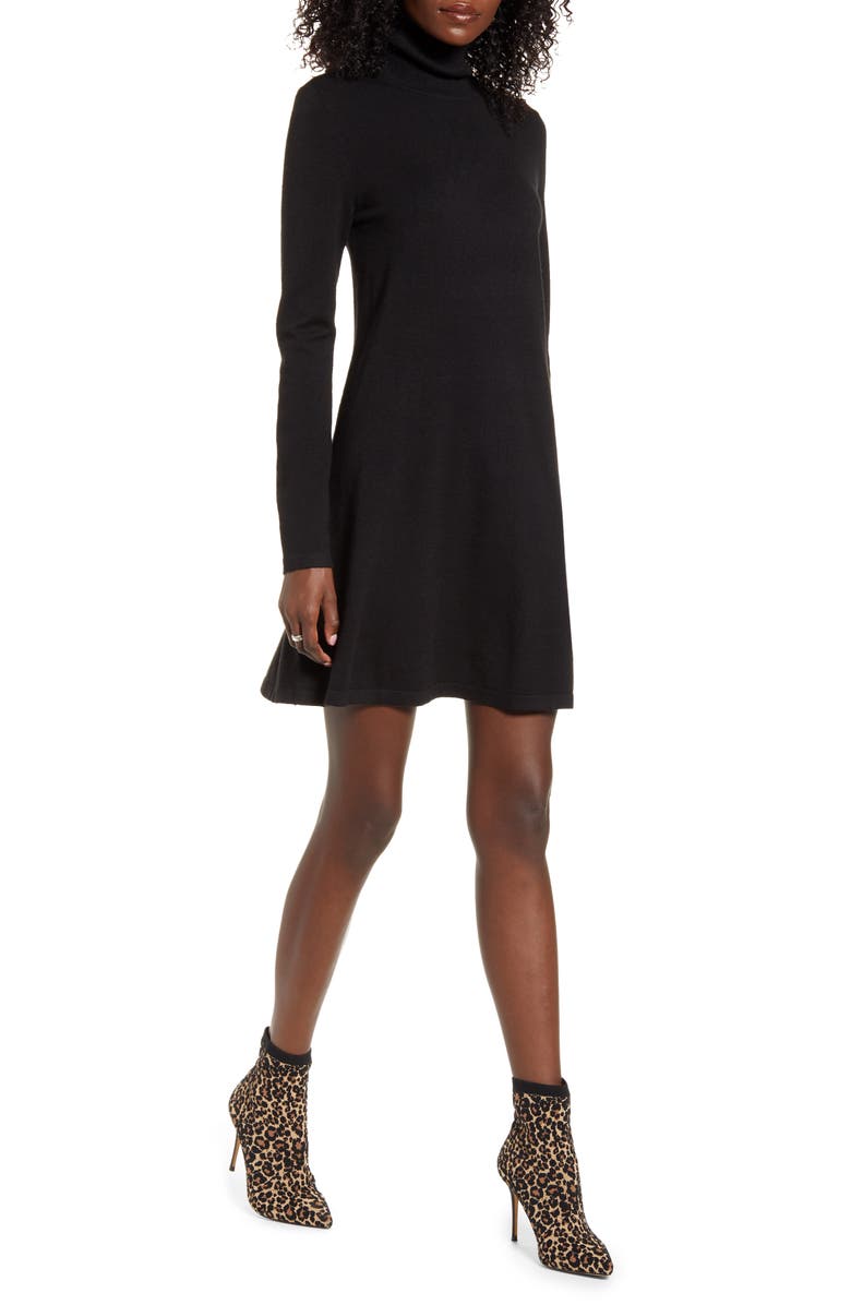 VERO MODA Happy Roll Neck Long Sleeve A-Line Sweater Dress, Main, color,
