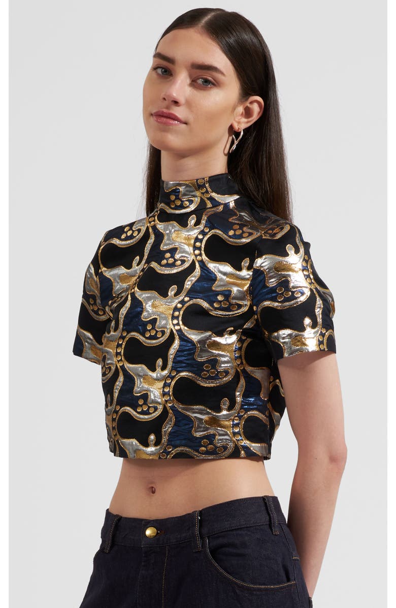 La DoubleJ Juliet Crop Top Embroidered, Main, color, 
