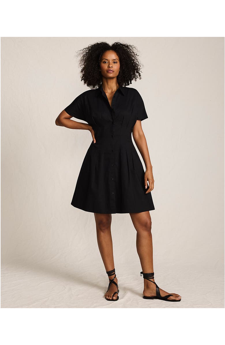 Lands' End Cambric Above the Knee Shirt Dress, Alternate, color, Black