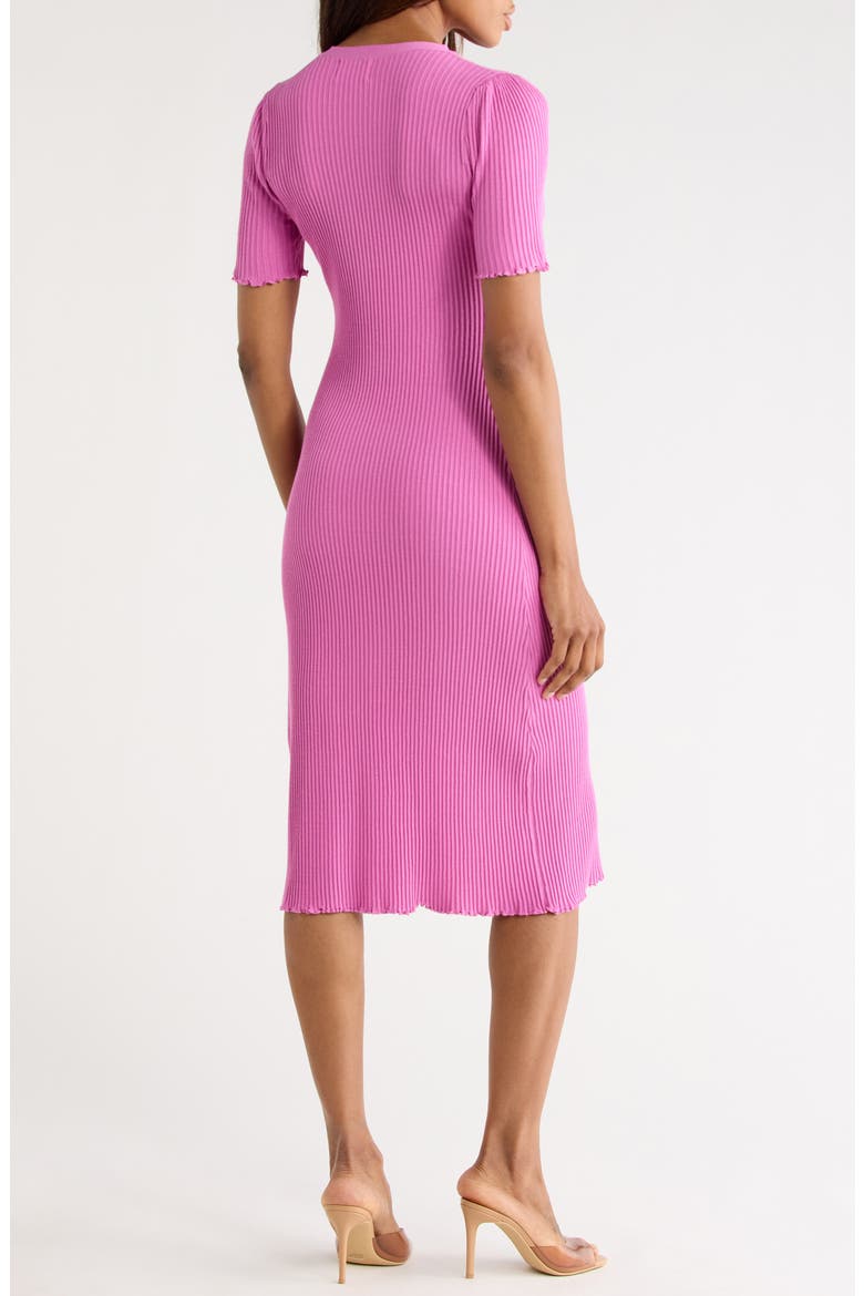 Lydia Short Sleeve Ribbed Sweater Dress, Alternate, color, VIOLINE