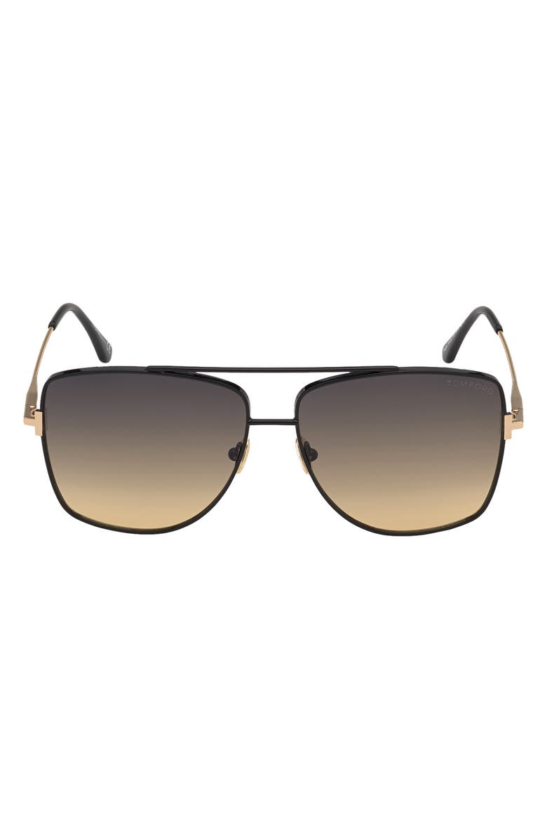 TOM FORD Reggie 61mm Gradient Aviator Sunglasses, Main, color,