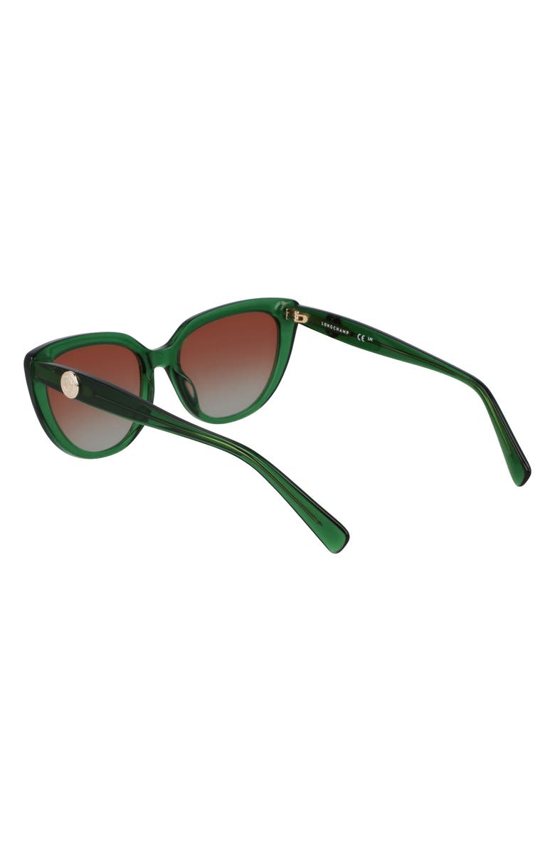 Longchamp Le Pliage 53mm Gradient Cat Eye Sunglasses, Alternate, color, Transparent Green