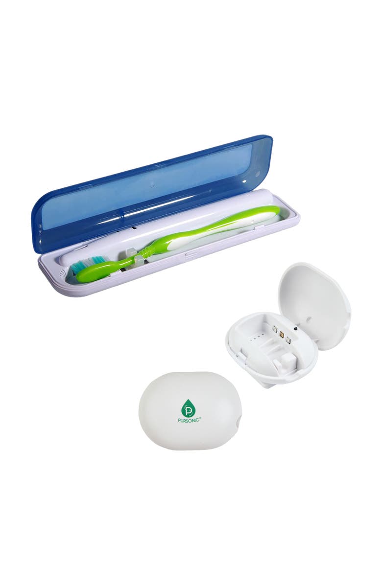 PURSONIC UV Toothbrush Sanitizer & Portable Toothbrush Sterilizer Bundle - Dual Protection for a Cleaner Smile Anywhere, Main, color, White