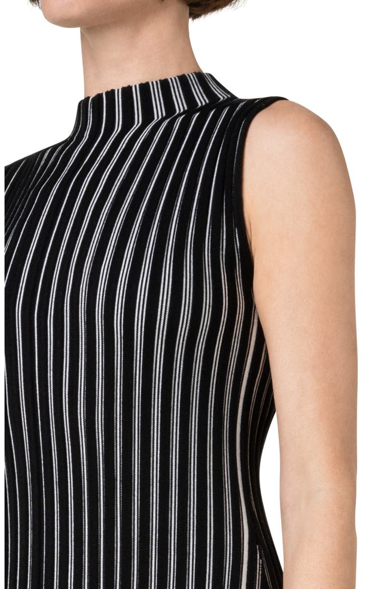 Stripe Rib Virgin Wool Sweater Dress, Alternate, color, BLACK-CREAM
