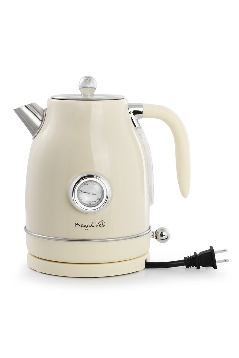 1.8 Quart Electric Tea Kettle and 2 Slice Toaster Combo, Alternate, color, White