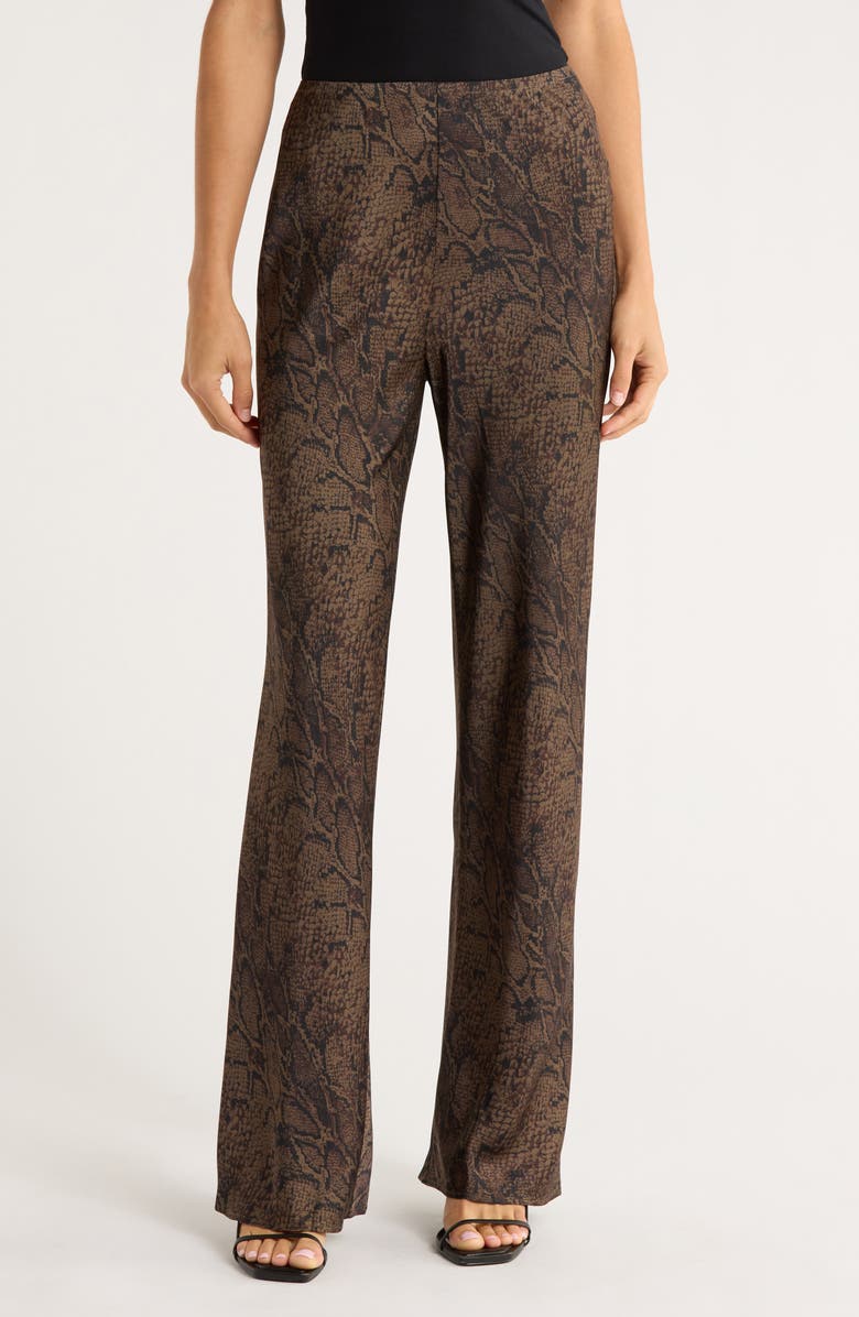 Reformation Gale High Waist Satin Pants, Main, color, Venom