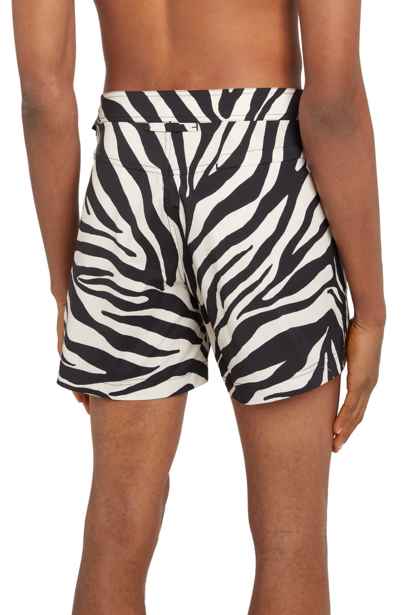 TOM FORD Zebra Print Swim Trunks, Alternate, color,
