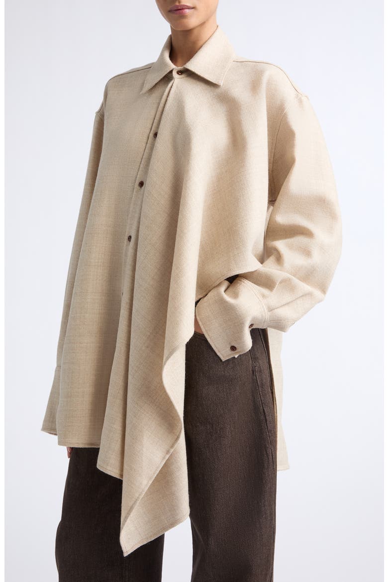 Tess Wool Asymmetric Shirt, Alternate, color, RYE