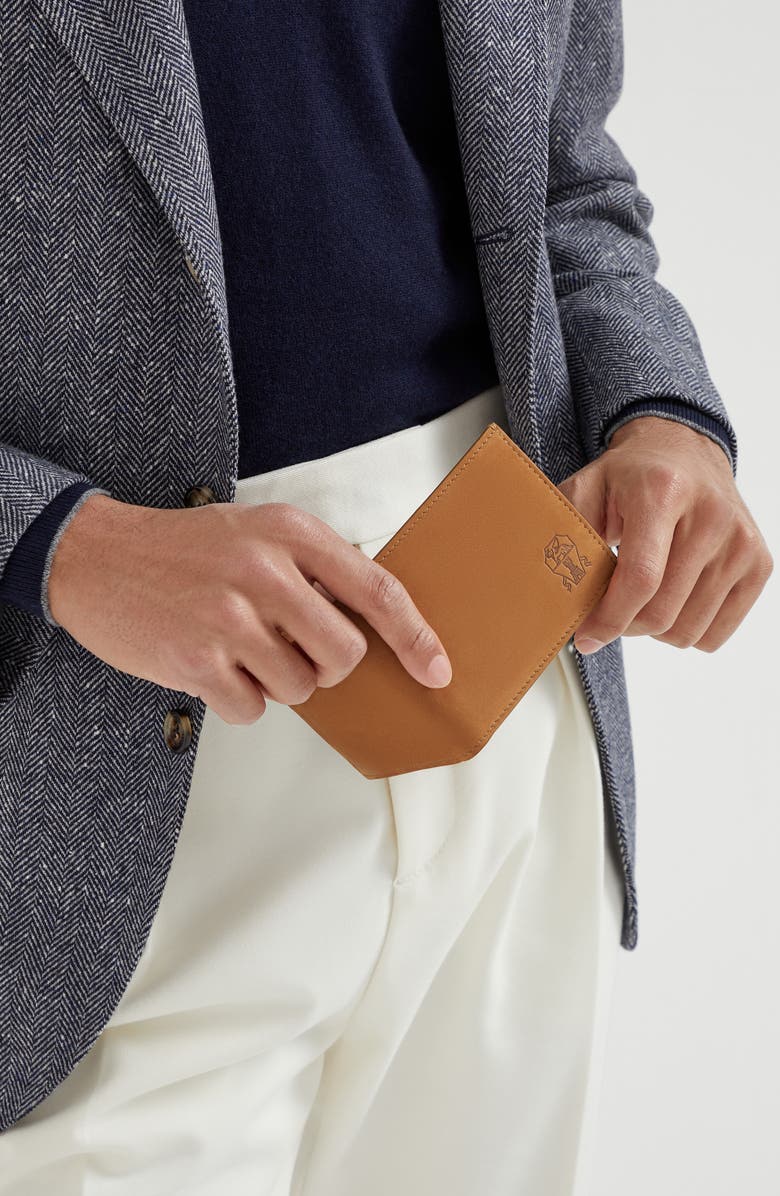 Brunello Cucinelli Nubuck wallet, Alternate, color, Natural