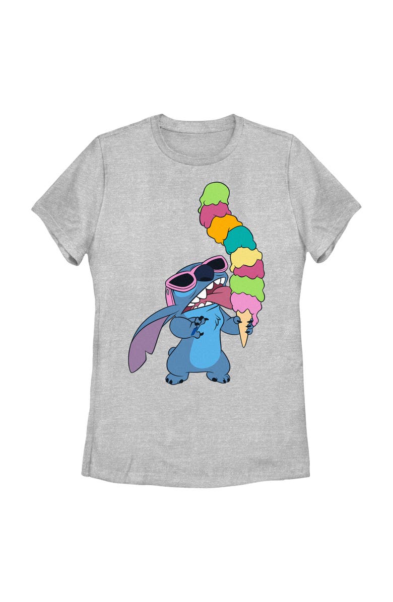 Lilo & Stitch Women's Lilo & Stitch Ice Cream Lover Stitch  Graphic T-Shirt, Main, color, Athletic Heather