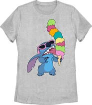 Lilo & Stitch Women's Lilo & Stitch Ice Cream Lover Stitch  Graphic T-Shirt