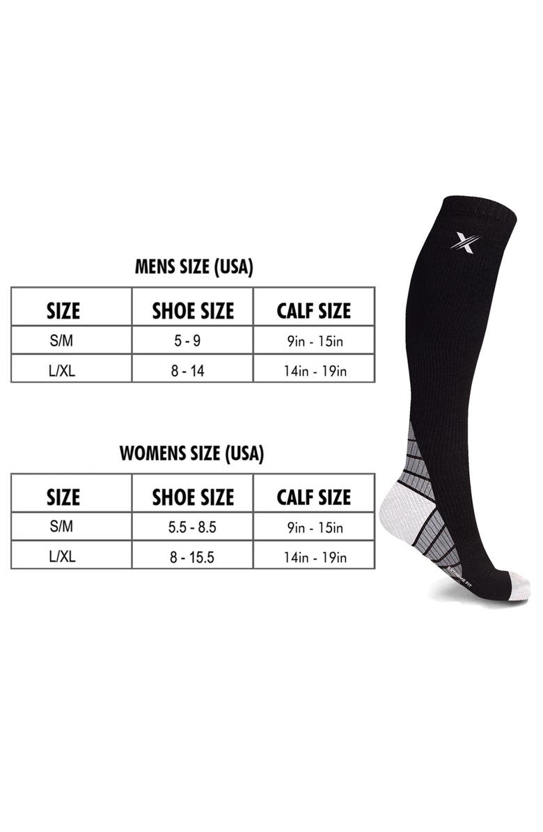 EXTREME FIT Gender Inclusive Assorted 6-Pack Premium Compression Socks, Alternate, color, Black Assorted