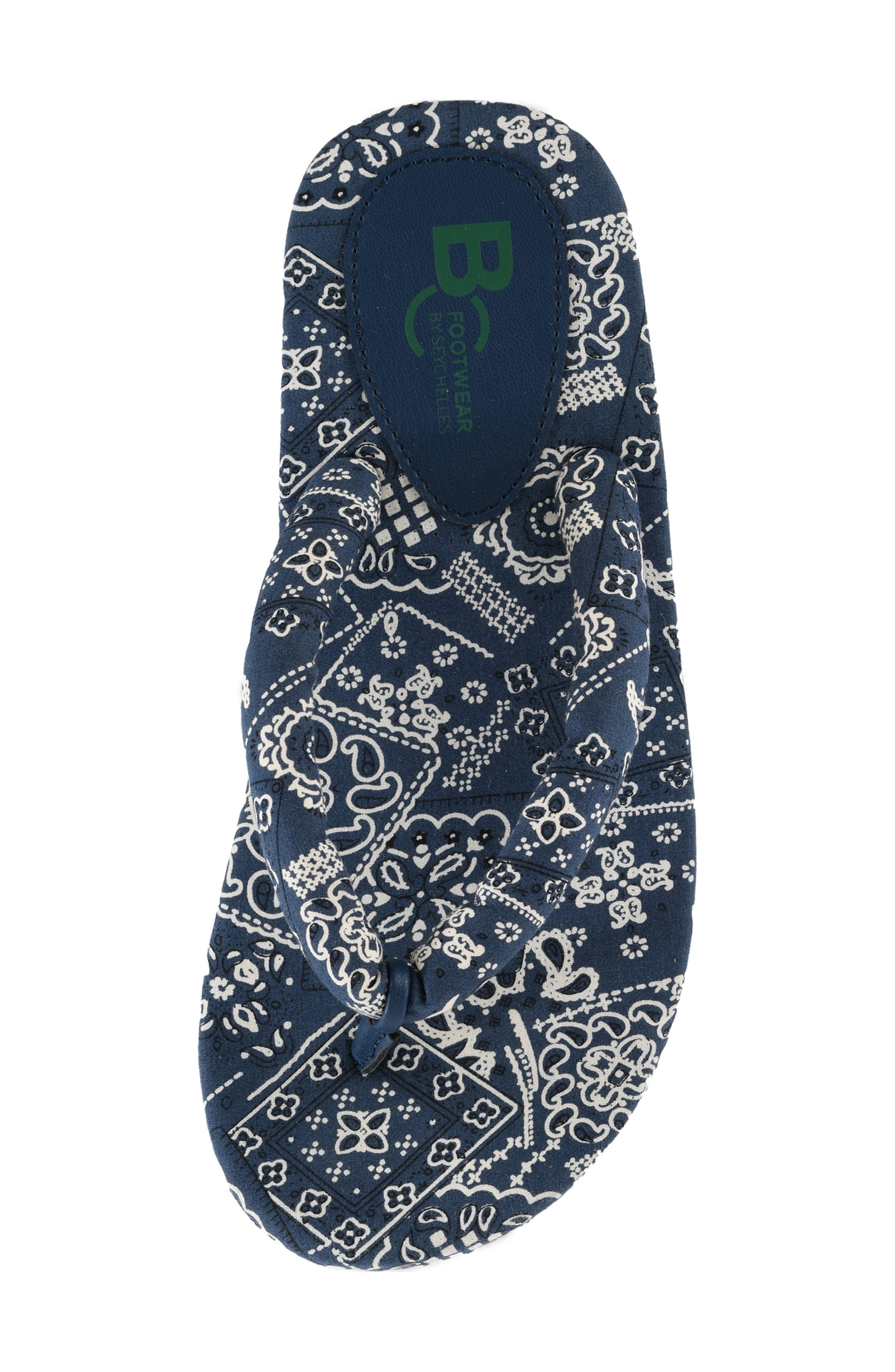 BC Footwear A Pretty Penny Platform Sandal, Alternate, color, Navy Bandana