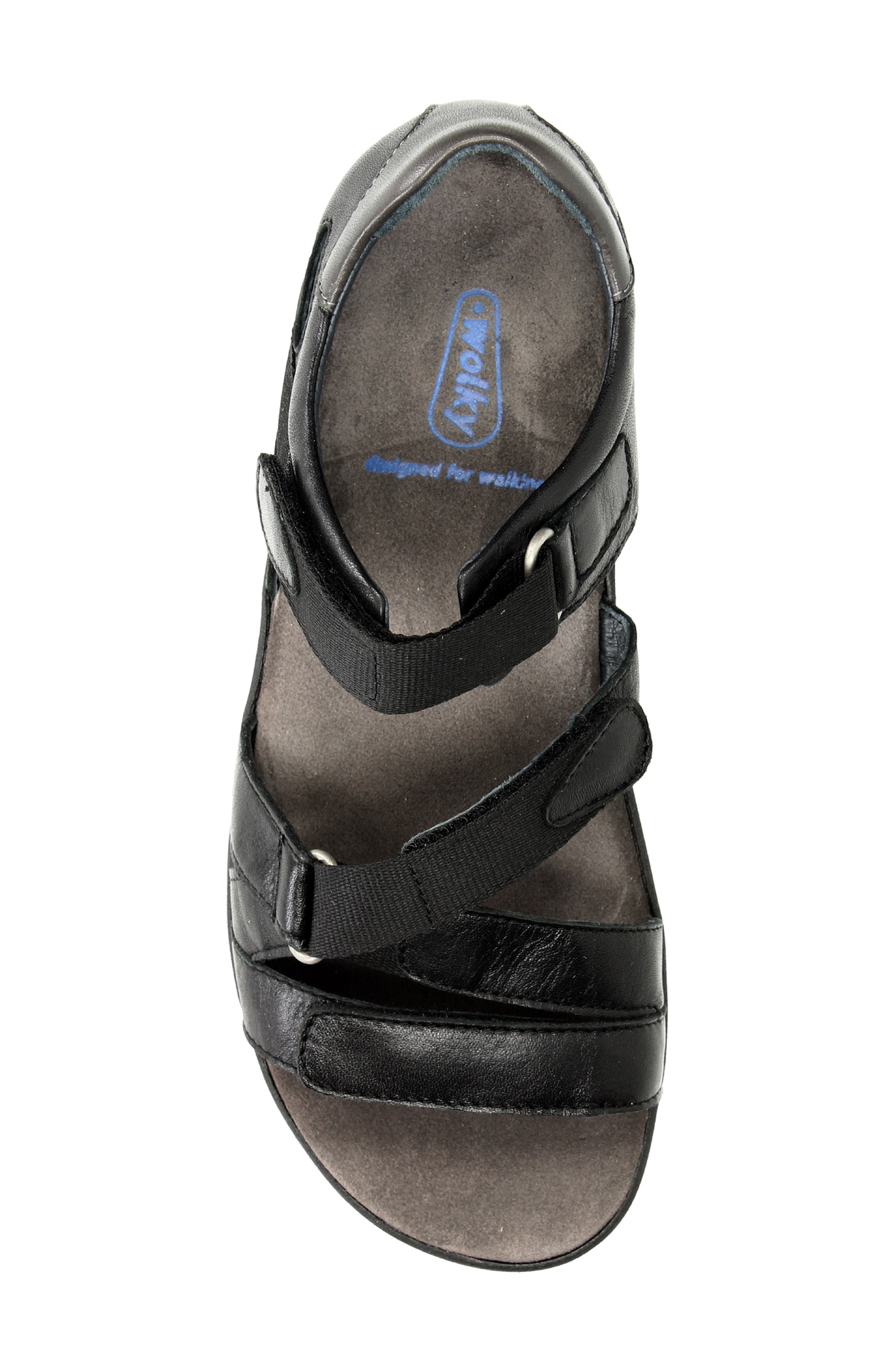 Wolky Desh Sandal, Alternate, color, Black Savana Leather