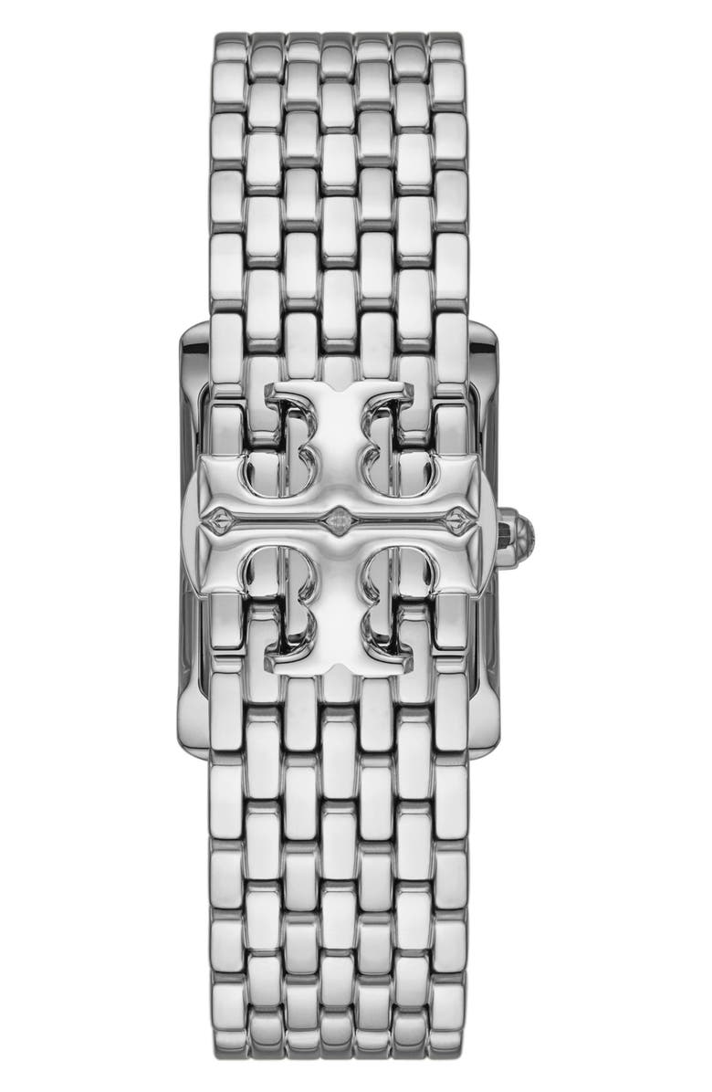 Tory Burch Eleanor Stainless Steel Bracelet Watch, 25mm x 34mm, Alternate, color, Silver