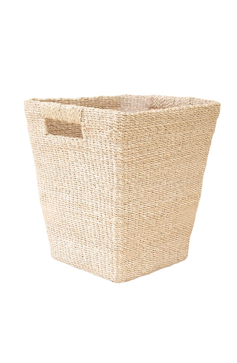 LIKHA Tapered Square Floor Basket with Cutout Handles, Main, color, Natural