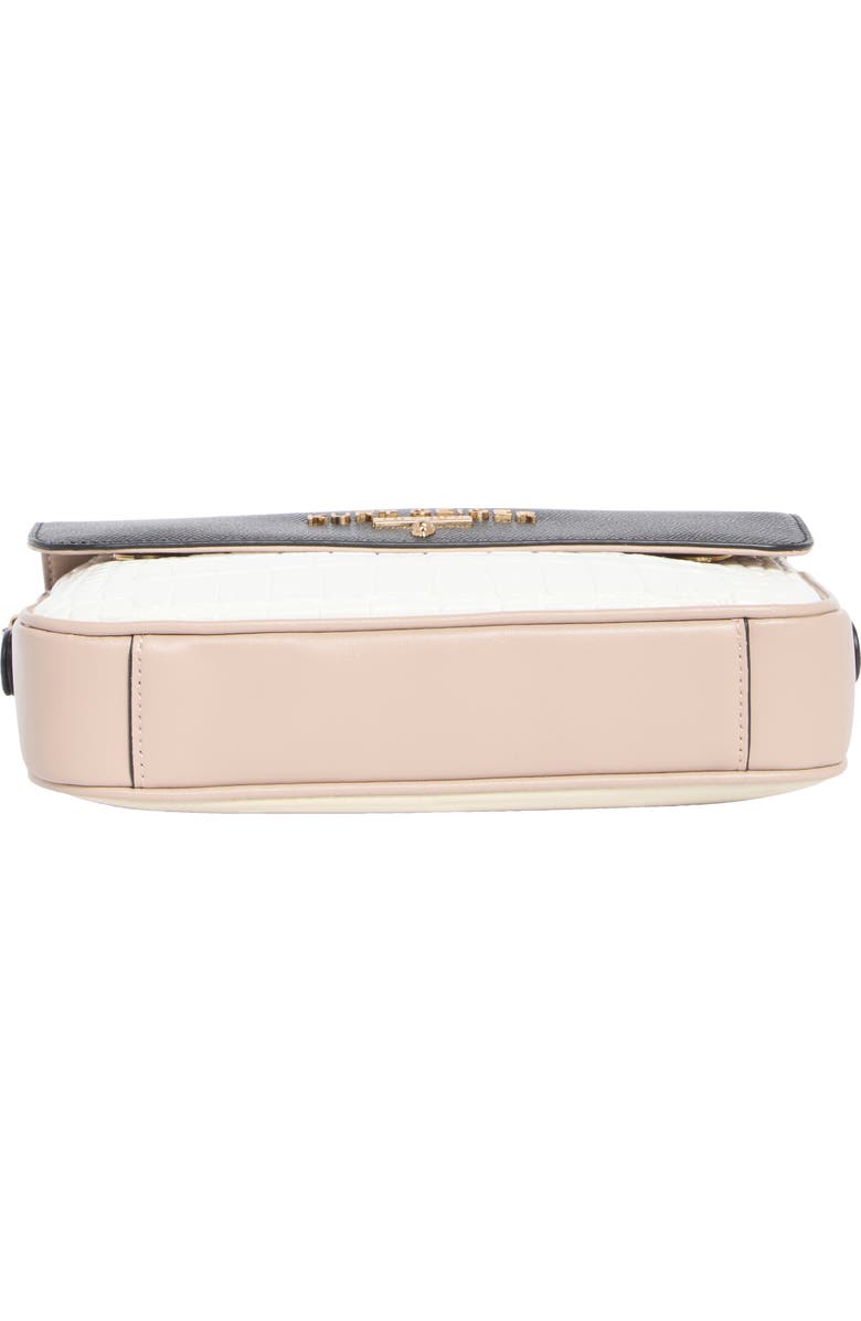 Kurt Geiger London Highgate Flap Leather Camera Bag, Alternate, color, Black/ Beige Multi