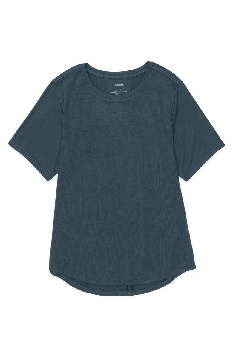 Adore Me Molly Short Skeeve Soft Knit Fabric T-shirt, Alternate, color, Dark Grey