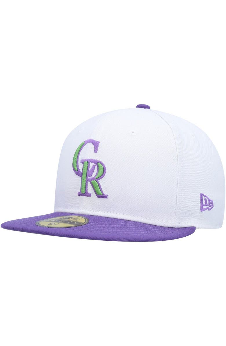 New Era Men's New Era White Colorado Rockies 25th Anniversary Side Patch 59FIFTY Fitted Hat, Alternate, color, 