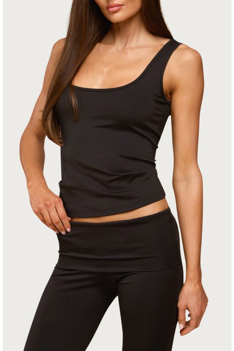 Kiarra Scoop Neck Tank, Alternate, color, BLACK